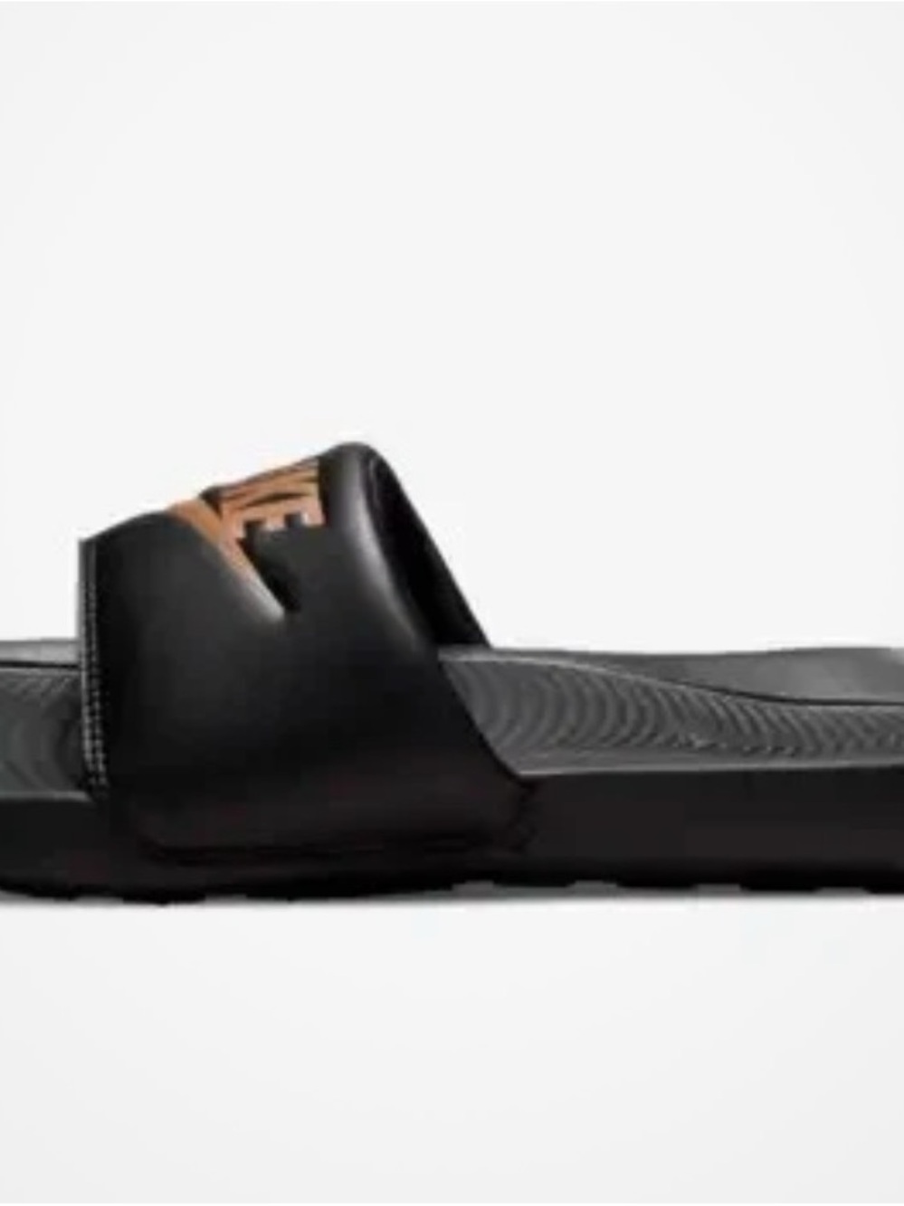 Nike Black Slides with Gold Swoosh - Picture 8 of 8